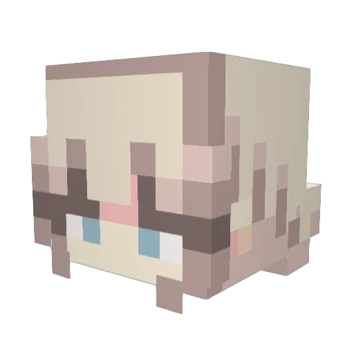 adequo Minecraft avatar head, 3D render