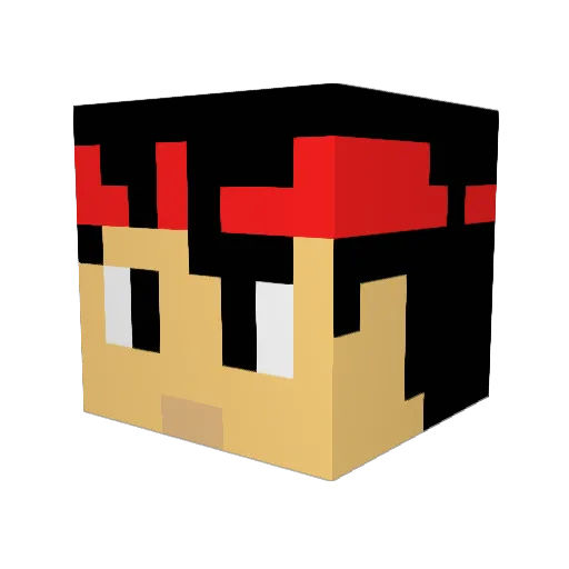 adil92i Minecraft avatar head, 3D render