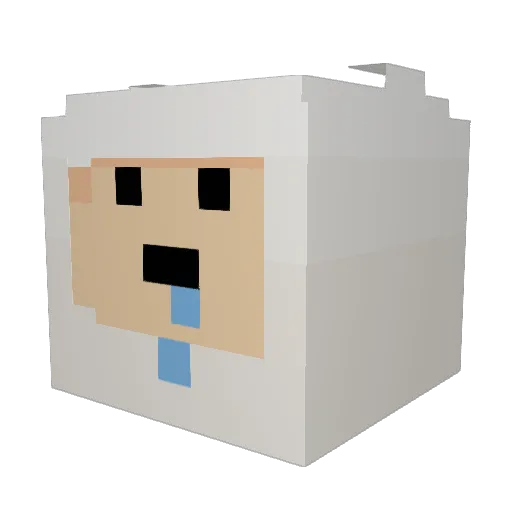 adinblonde Minecraft avatar head, 3D render
