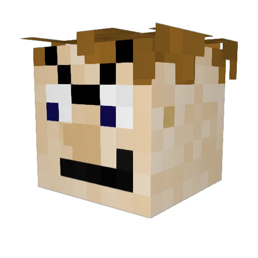 admiringvega Minecraft avatar head, 3D render