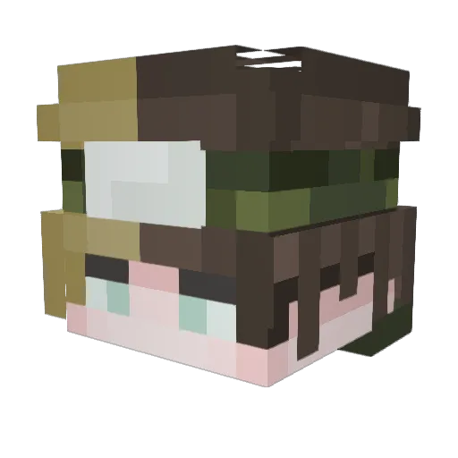admisorX Minecraft avatar head, 3D render