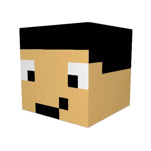 admrulez Minecraft avatar head, 3D render
