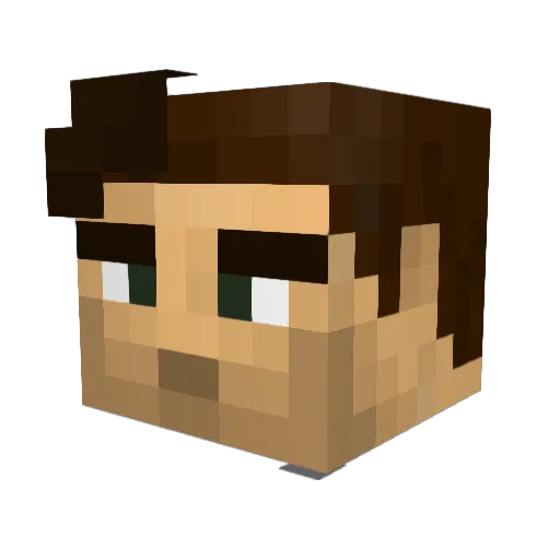 admsh Minecraft avatar head, 3D render