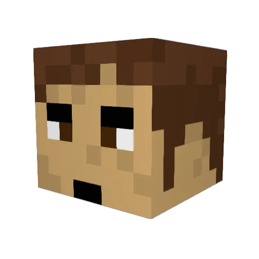 adno Minecraft avatar head, 3D render
