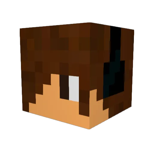 adoulexdou Minecraft avatar head, 3D render