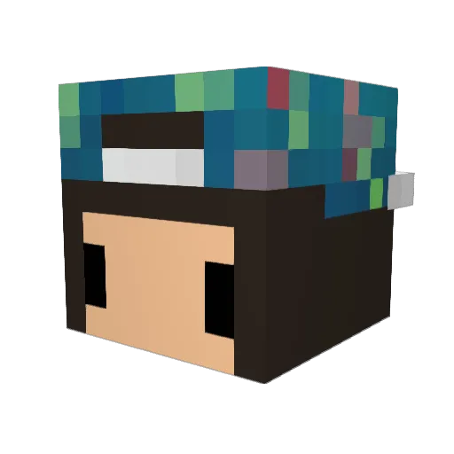 adqline Minecraft avatar head, 3D render
