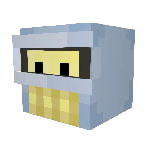 adr0m07 Minecraft avatar head, 3D render