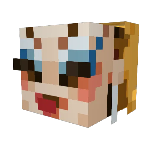 adragqueen Minecraft avatar head, 3D render