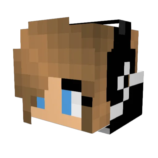 adrianmakana Minecraft avatar head, 3D render