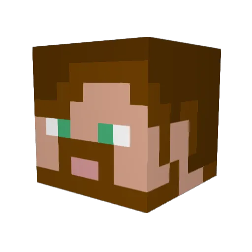adster1990 Minecraft avatar head, 3D render