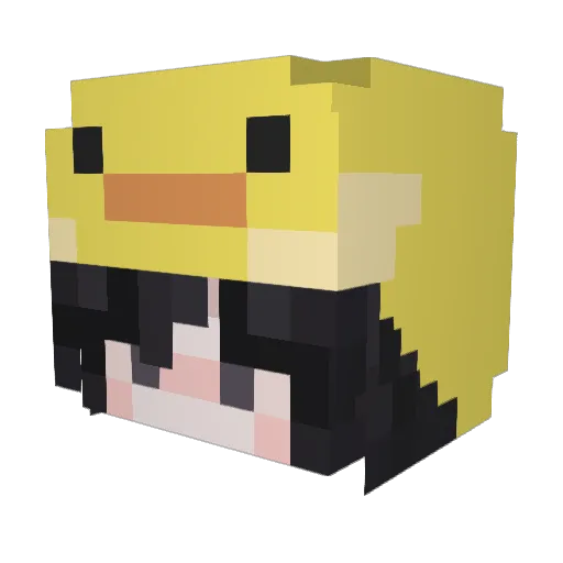 aducksa Minecraft avatar head, 3D render