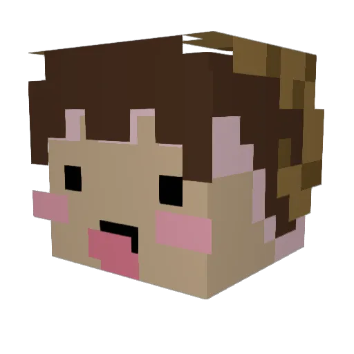adymu Minecraft avatar head, 3D render
