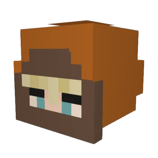 aeakth Minecraft avatar head, 3D render