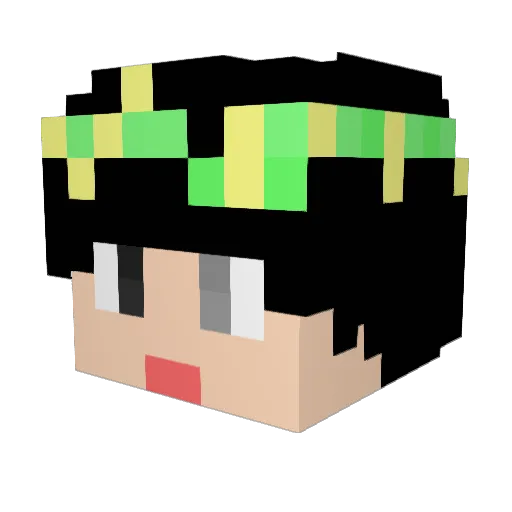 aeioujoio Minecraft avatar head, 3D render