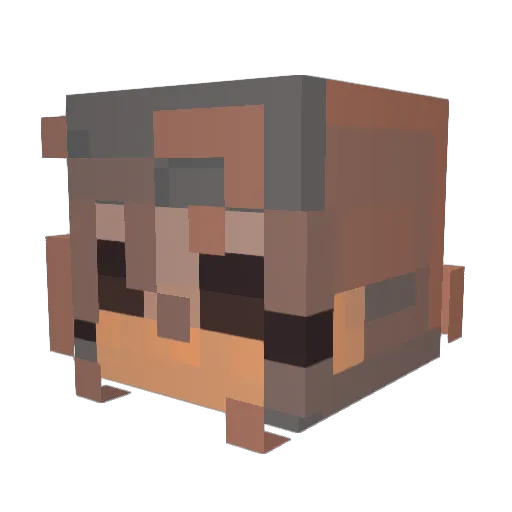 aeroaura Minecraft avatar head, 3D render