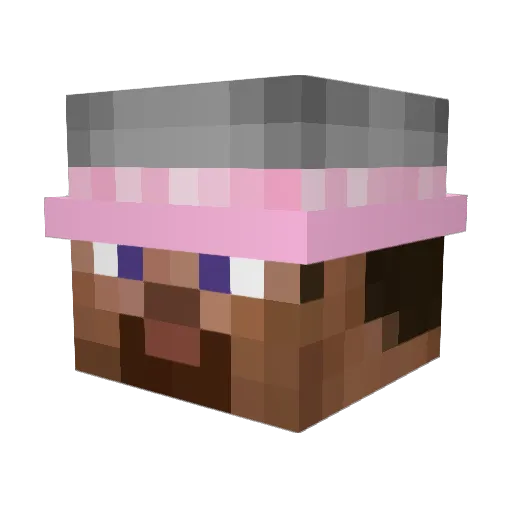 aerrial Minecraft avatar head, 3D render