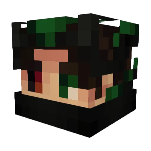 aeruxf1 Minecraft avatar head, 3D render