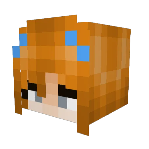 aewki Minecraft avatar head, 3D render