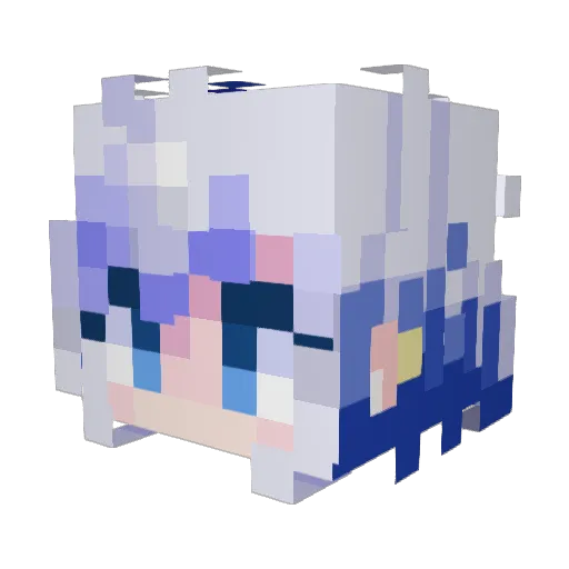 afert Minecraft avatar head, 3D render