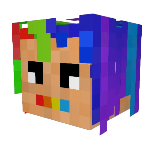 affegull Minecraft avatar head, 3D render
