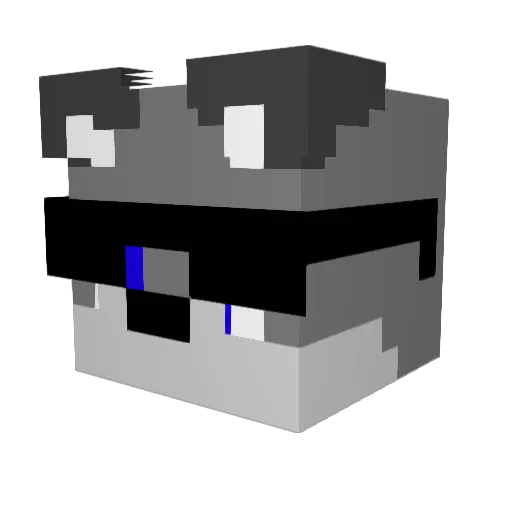 affictive Minecraft avatar head, 3D render