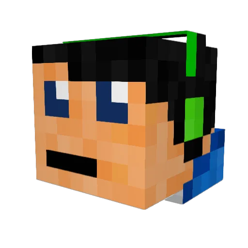 aficzek Minecraft avatar head, 3D render