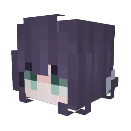 afraidful Minecraft avatar head, 3D render