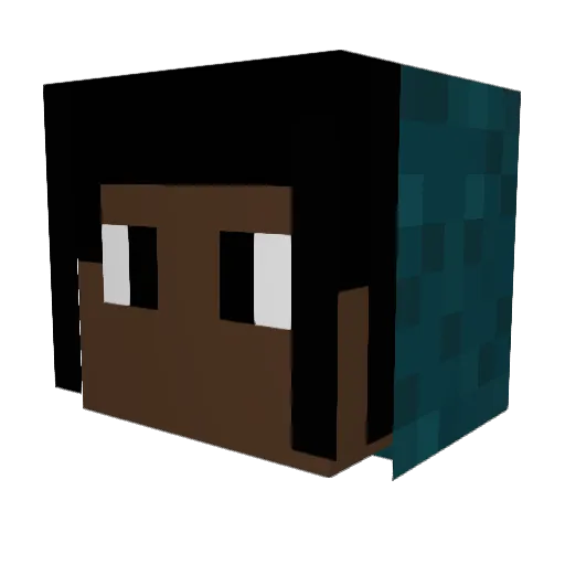 afropop Minecraft avatar head, 3D render