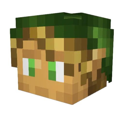 afrotech Minecraft avatar head, 3D render