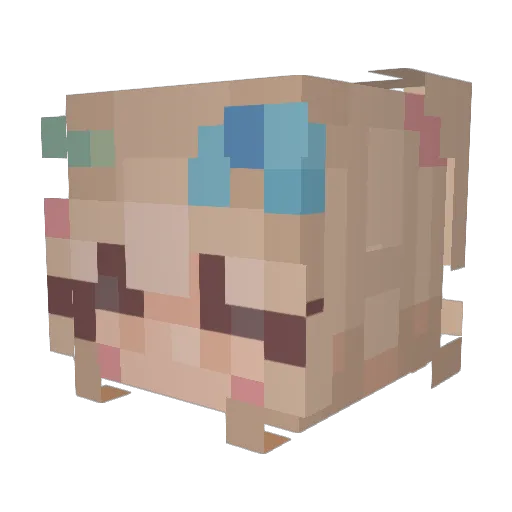 afrrr Minecraft avatar head, 3D render