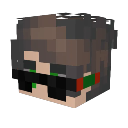 aftershow Minecraft avatar head, 3D render