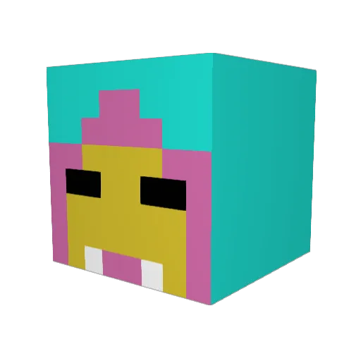 agamaru Minecraft avatar head, 3D render