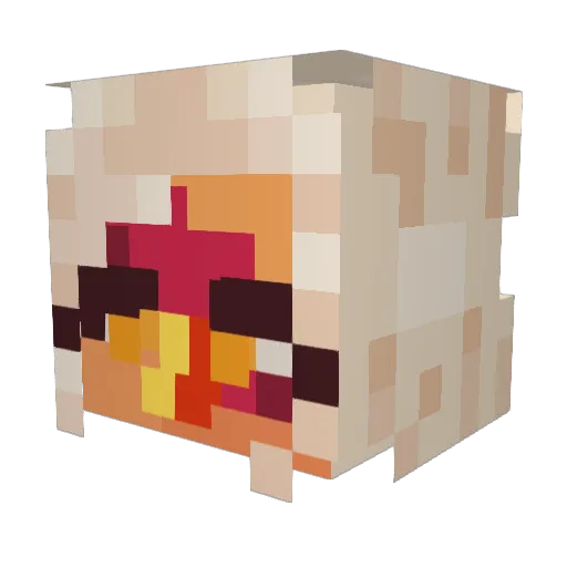 agated Minecraft avatar head, 3D render
