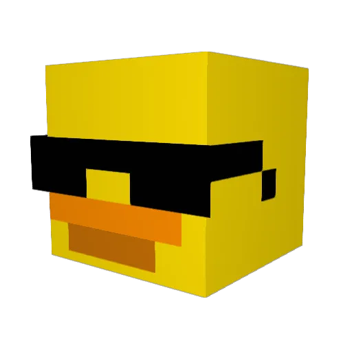 agentQuacked Minecraft avatar head, 3D render