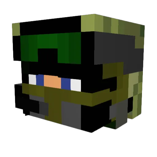 agent_a1 Minecraft avatar head, 3D render