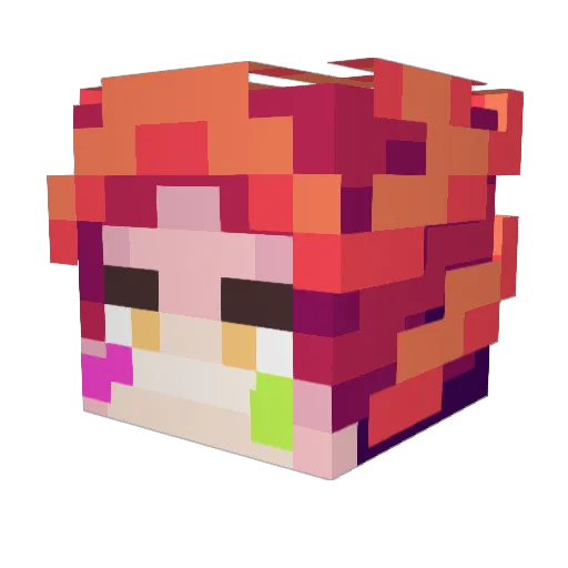 agent_foxx Minecraft avatar head, 3D render