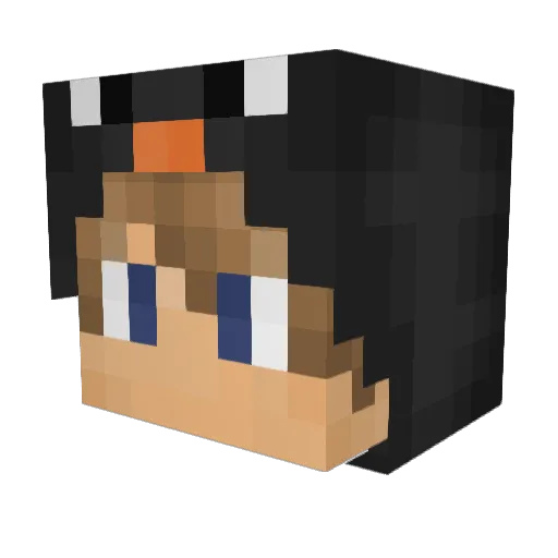 agente102 Minecraft avatar head, 3D render