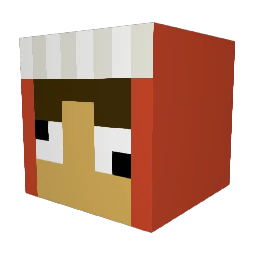 ageofhominid Minecraft avatar head, 3D render