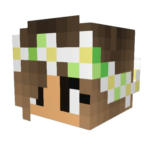 aglucena Minecraft avatar head, 3D render