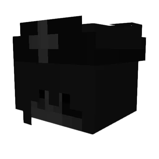 agressed Minecraft avatar head, 3D render