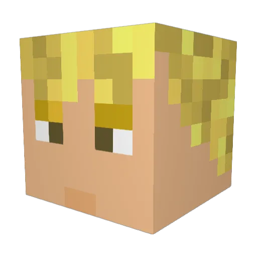 agusuga Minecraft avatar head, 3D render