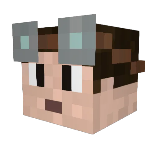 ahabilay Minecraft avatar head, 3D render