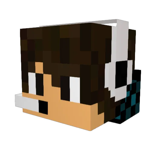 ahand Minecraft avatar head, 3D render