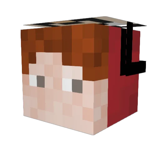 ahaok Minecraft avatar head, 3D render
