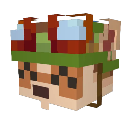 ahbayou Minecraft avatar head, 3D render