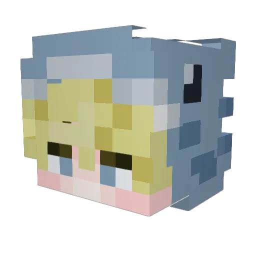 ahcix Minecraft avatar head, 3D render