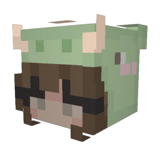 ahhzuree Minecraft avatar head, 3D render