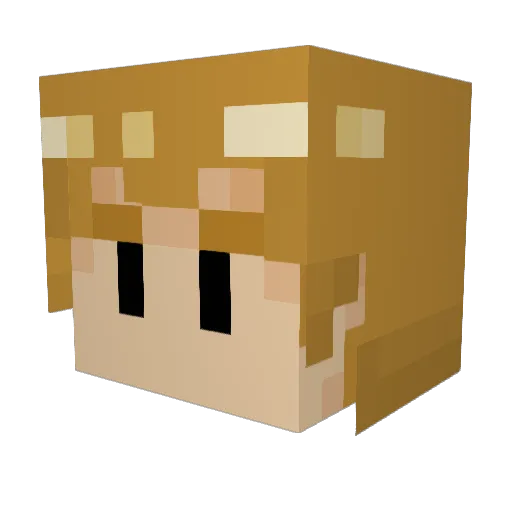 ahiika Minecraft avatar head, 3D render