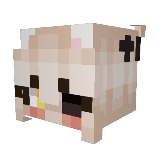 ahmbient Minecraft avatar head, 3D render