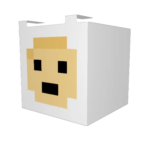 ahnugga Minecraft avatar head, 3D render